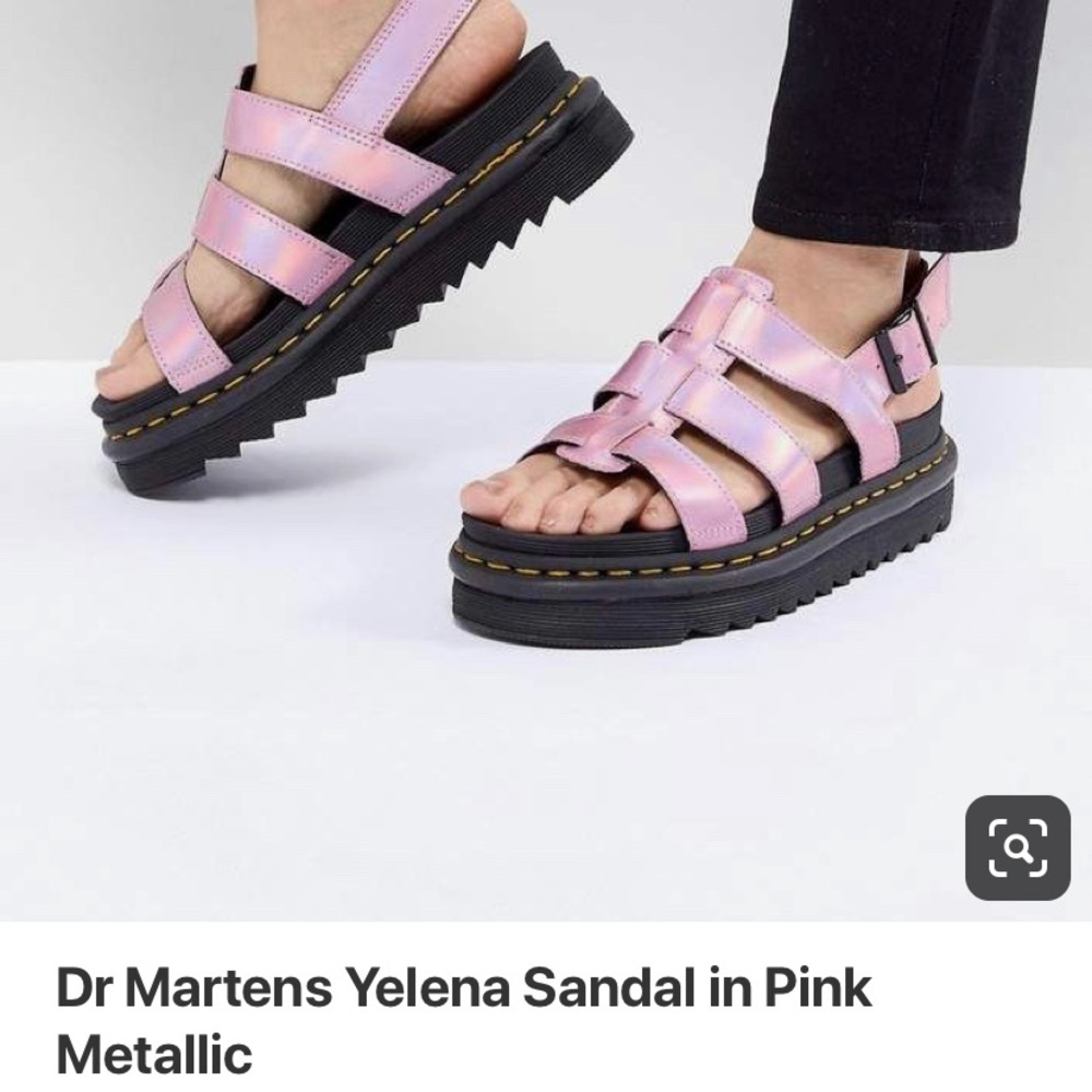 Brand New Dr. Martens Pink Metallic Sandals